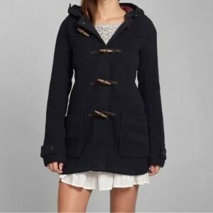 Abercrombie & Fitch Coat S Navy Toggle Hooded